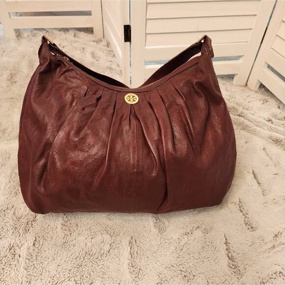 TORY BURCH BURGANDY HOBO BAG - Picture 2 of 16
